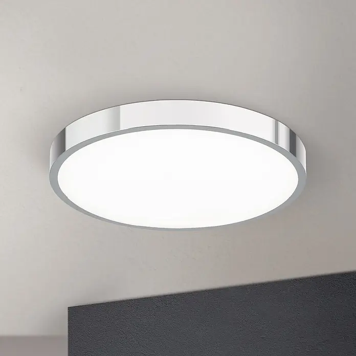Orion Leuchten LED-Panel rund -  - Runde Deckenleuchte mit Chrom-Finish und weißem Diffusor.