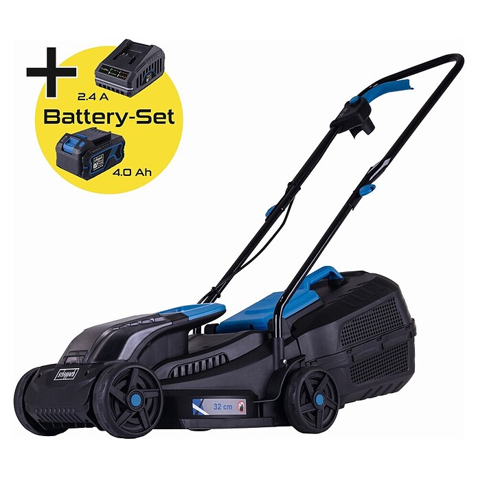 Scheppach IXES 20V Cortacésped de batería BC-MP320-X (20 V, 1 batería, 4 Ah, Ancho de corte: 32 cm) | BAUHAUS