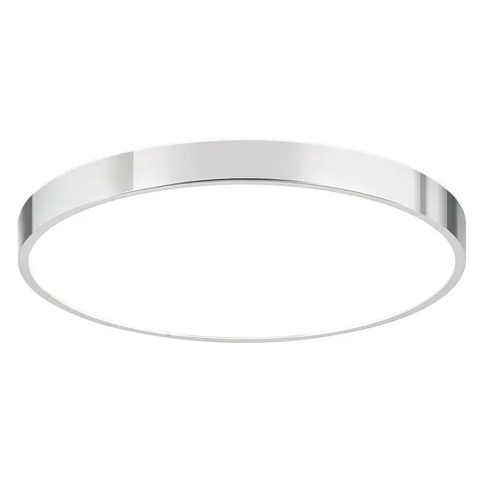 Orion Leuchten LED-Panel rund -  - Runde LED-Deckenleuchte mit poliertem Chromrand und weißem Diffusor.