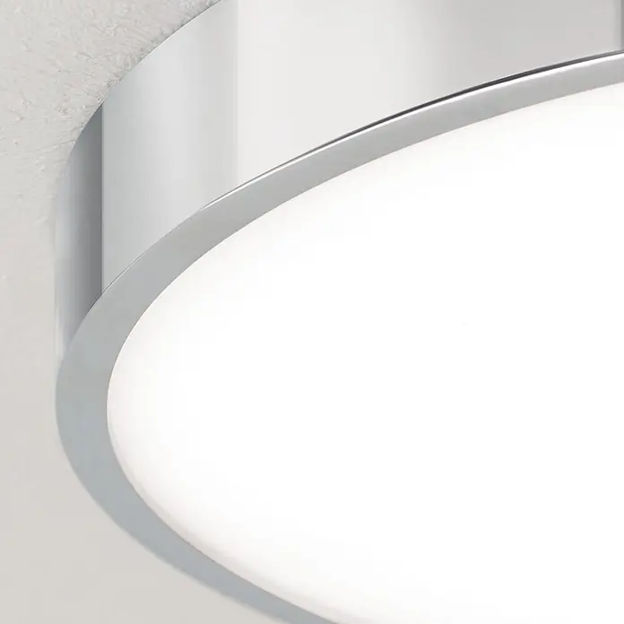 Orion Leuchten LED-Panel rund -  - Runde Deckenleuchte mit silbernem Rahmen und weißem Diffusor.