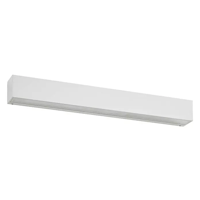 Lucande Außenwandleuchte Lengo - weiß / opal, IP65 - Weißes, rechteckiges, aufputzmontiertes lineares LED-Lichtband mit Diffusor.
