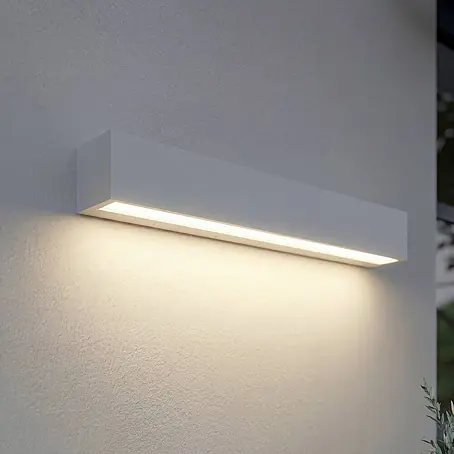Lucande LED Wandleuchte aussen in weiß, Aussenlampe Wand