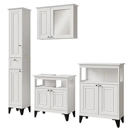 Vicco  Badmöbel-Set Vanity Weiß 4 Teile