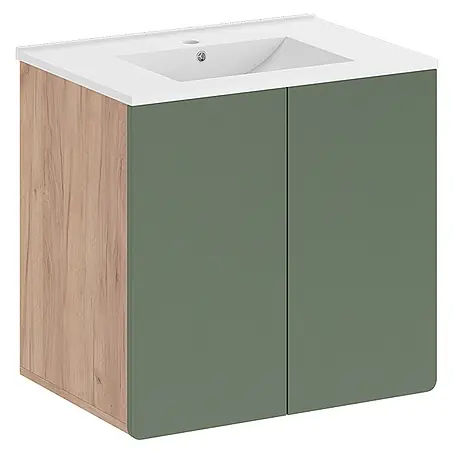 Vicco  Badmöbel-Set Izan Goldkraft Eiche/Grün