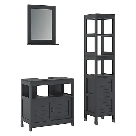 Vicco  Badmöbel-Set Vilda Grau 3 Teile