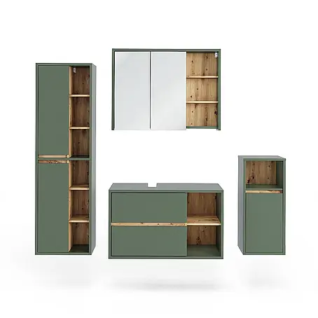 Vicco  Badmöbel-Set Viola Grün/Artisan 4 Teile
