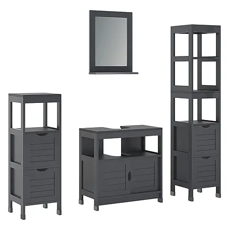 Vicco  Badmöbel-Set Vilda Grau 4 Teile