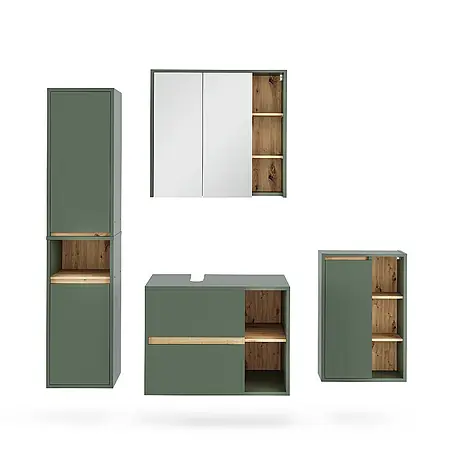 Vicco  Badmöbel-Set Viola Grün/Artisan 4 Teile