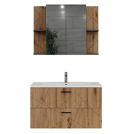 Vicco  Badmöbel-Set Irma Anthrazit/Artisan 3 Teile