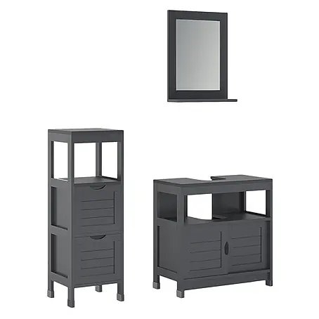 Vicco  Badmöbel-Set Vilda Grau 3 Teile