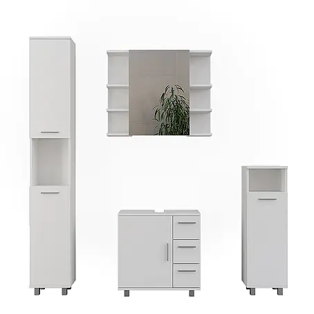 Vicco  Badmöbel-Set Ilias Weiß 4 Teile