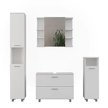 Vicco  Badmöbel-Set Ilias Weiß 4 Teile