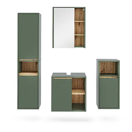 Vicco  Badmöbel-Set Viola Grün/Artisan 4 Teile