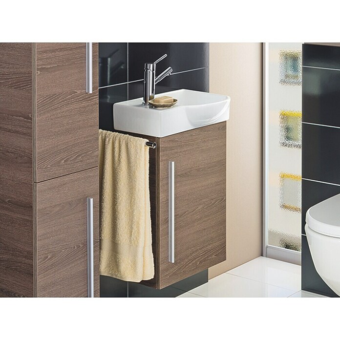 Camargue Stella K welcome Waschtischunterschrank (24 x 44 x 60 cm, Eiche Maron, Matt)