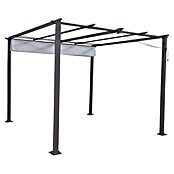 Sunfun Pérgola con toldo corredero Jakarta II (300 x 300 x 230 cm, Gris oscuro, Factor de protección: UV 50+)