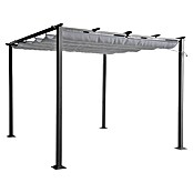 Sunfun Pérgola con toldo corredero Jakarta II (300 x 300 x 230 cm, Gris oscuro, Factor de protección: UV 50+)