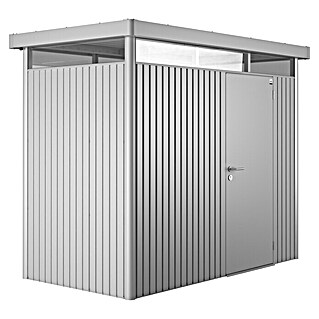 Biohort Gerätehaus HighLine (Außenmaß inkl. Dachüberstand (B x T): 275 x 155 cm, Stahl, Silber Metallic)