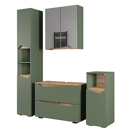 Vicco  Badmöbel-Set Marelle Grün/Artisan 4 Teile
