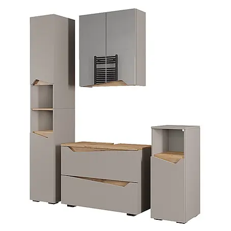 Vicco  Badmöbel-Set Marelle Greige 4 Teile
