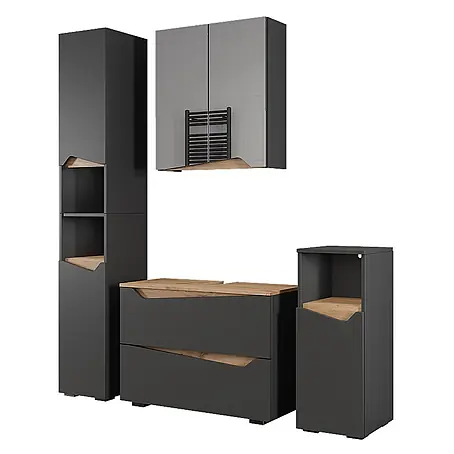 Vicco  Badmöbel-Set Marelle Anthrazit 4 Teile