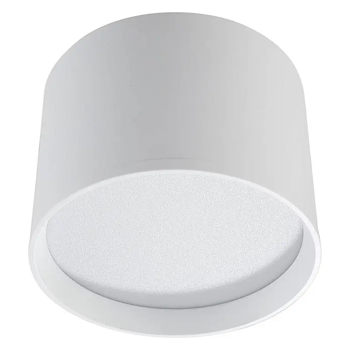 Lindby Deckenstrahler Nivoria - weiß / opal - Weißer zylindrischer Aufbau-Downlight mit mattierter Diffusorscheibe.