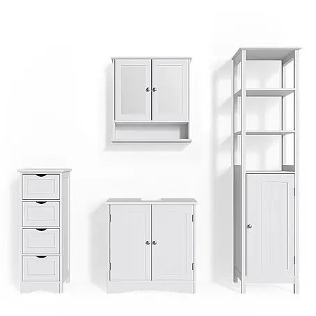 Vicco  Badmöbel-Set Bianco Weiß 4 Teile