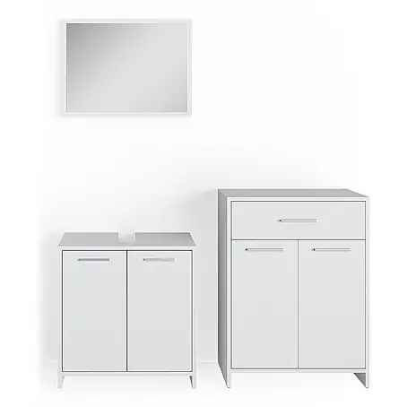 Vicco  Badmöbel-Set Kiko Weiß 3 Teile, mit Midischrank