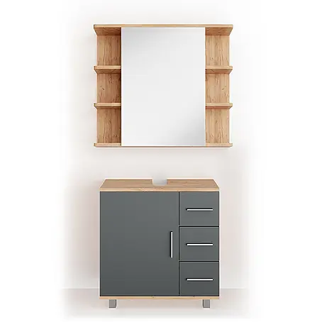 Vicco  Badmöbel-Set Ilias Eiche 2 Teile