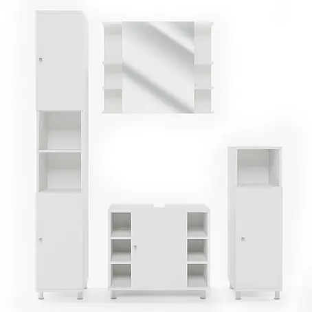 Vicco  Badmöbel-Set Fynn Weiß 4 Teile
