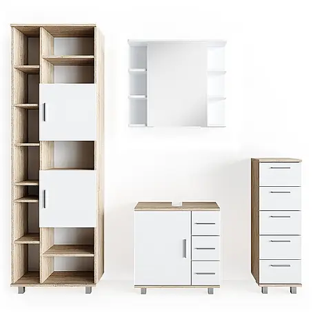 Vicco  Badmöbel-Set Ilias Sonoma 4 Teile