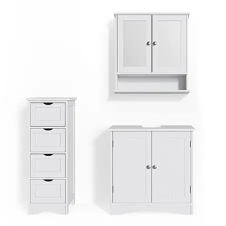 Vicco  Badmöbel-Set Bianco Weiß 3 Teile