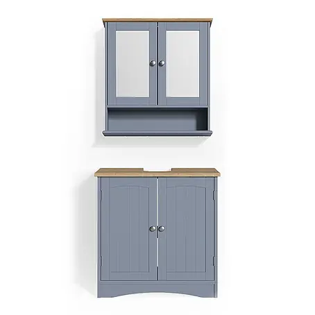 Vicco  Badmöbel-Set Bianco Grau 2 Teile