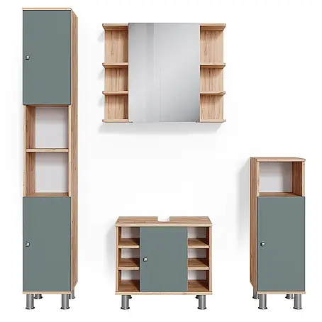 Vicco  Badmöbel-Set Fynn Grün 4 Teile
