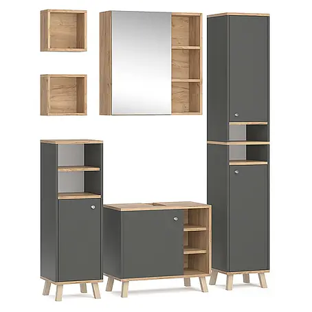 Vicco Badmöbel-Set Senyo, Anthrazit 60 cm