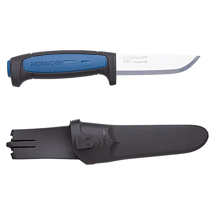Morakniv Messer Pro Allround Sealed - Klingenlänge: 91 mm, Klingenstärke: 2 mm, Stahl rostfrei - Ein robustes Morakniv Messer mit blau-schwarzem Griff und passender Messerscheide für Outdoor-Abenteuer und Bushcraft.