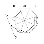 Palmako Pérgola de jardín (Diámetro: 2,89 m, Abeto rojo, Altura de cumbrera: 3,1 m)