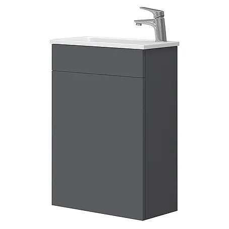 Vicco  Badmöbel-Set Amadeo Anthrazit 2 Teile, mit Waschbecken