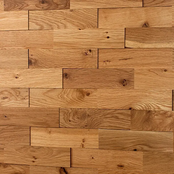 Wodewa Holzriemchen 200 Eiche rustikal - L x B: 200 x 50 mm, 2 mm - 6 mm, Max. Anwendungsfläche: 1 m², UV-geölt - Stilvolle Holzverkleidung mit natürlicher Maserung und warmen Farbtönen, ideal für Akzentwände.