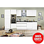 Respekta Premium Composición de cocina (Ancho: 345 cm, Con dispositivos eléctricos, Blanco mate)