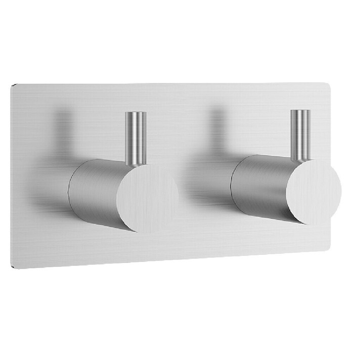 Nortiq Living Kapstok House Rio (Geborsteld chroom, Roestvrij staal, Breedte: 9 cm, Aantal haken: 2 st.) | BAUHAUS