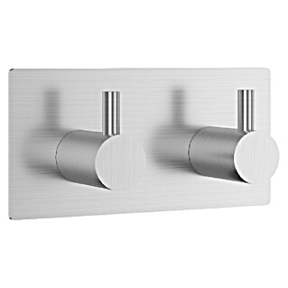 Nortiq Living Kapstok House Rio (Geborsteld chroom, Roestvrij staal, Breedte: 9 cm, Aantal haken: 2 st.)