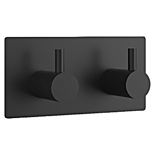 Nortiq Living Kapstok House Rio (Zwart, Roestvrij staal, Breedte: 9 cm, Aantal haken: 2 st.)
