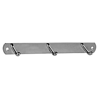 Nortiq Living Kapstok House Basic (Chroom, Roestvrij staal, Breedte: 17 cm, Aantal haken: 3 st.)