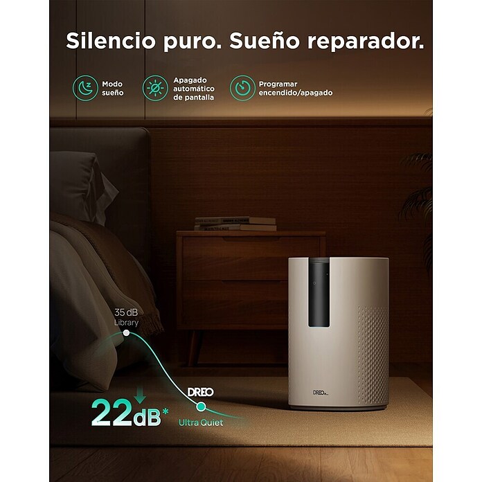Purificador de aire Dreo Macro AP605S (18 W, 22,9 x 22,9 x 36,1 cm, 18 m²) | BAUHAUS