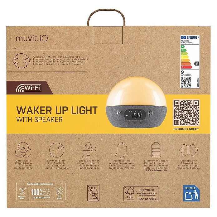 Muvit Reloj despertador WIFI BT (10,7 x 20 x 16,9 cm, Control por voz) | BAUHAUS