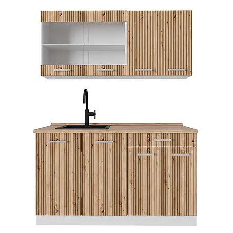 Vicco  Singleküche R-Line Artisan Eiche/Weiß, AP Eiche