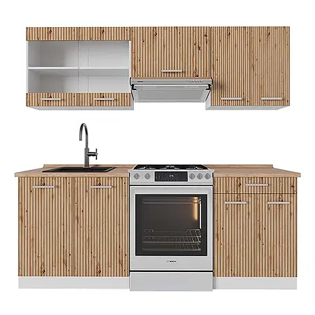 Vicco  Küchenzeile R-Line Artisan Eiche/Weiß, AP Eiche