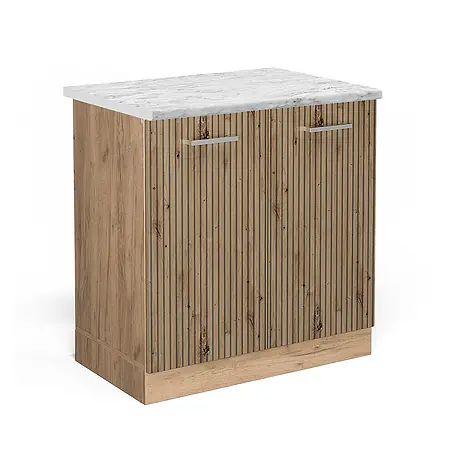 Vicco  Schrankküche R-Line Artisan-Eiche AP Marmor
