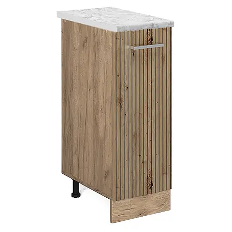 Vicco  Schrankküche R-Line Artisan-Eiche AP Marmor