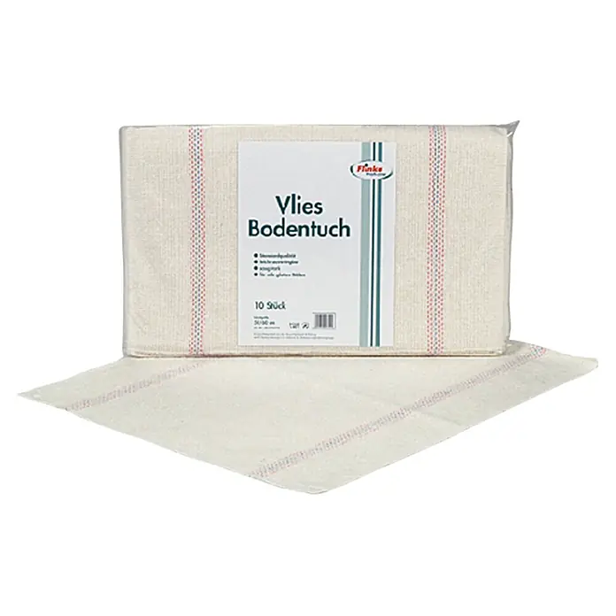 Flinka Profi-Line Vlies-Bodentuch gestreift - 10 Stk., 60 x 50 cm, Waschbar bis 60 °C - Vlies Bodentuch im Paket und einzeln. Praktische und saugfähige Reinigungstücher für verschiedene Oberflächen.